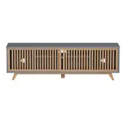 RACK 2 PORTAS DE CORRER 1,80 M X 45 CM ALINA - TAUARI/KONKRET - Foto 1