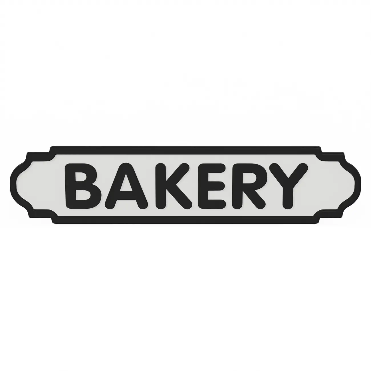 PLACA DECORATIVA 54 CM X 13 CM BAKERY - BEGE/PRETO - Foto 1