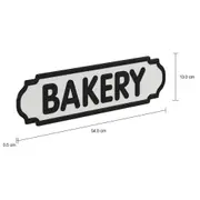 PLACA DECORATIVA 54 CM X 13 CM BAKERY - BEGE/PRETO - Foto 2