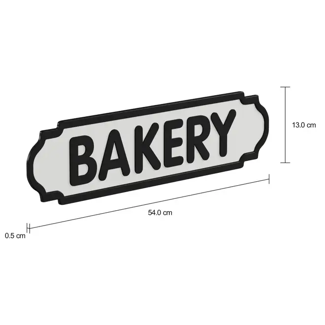 PLACA DECORATIVA 54 CM X 13 CM BAKERY - BEGE/PRETO - Foto 2