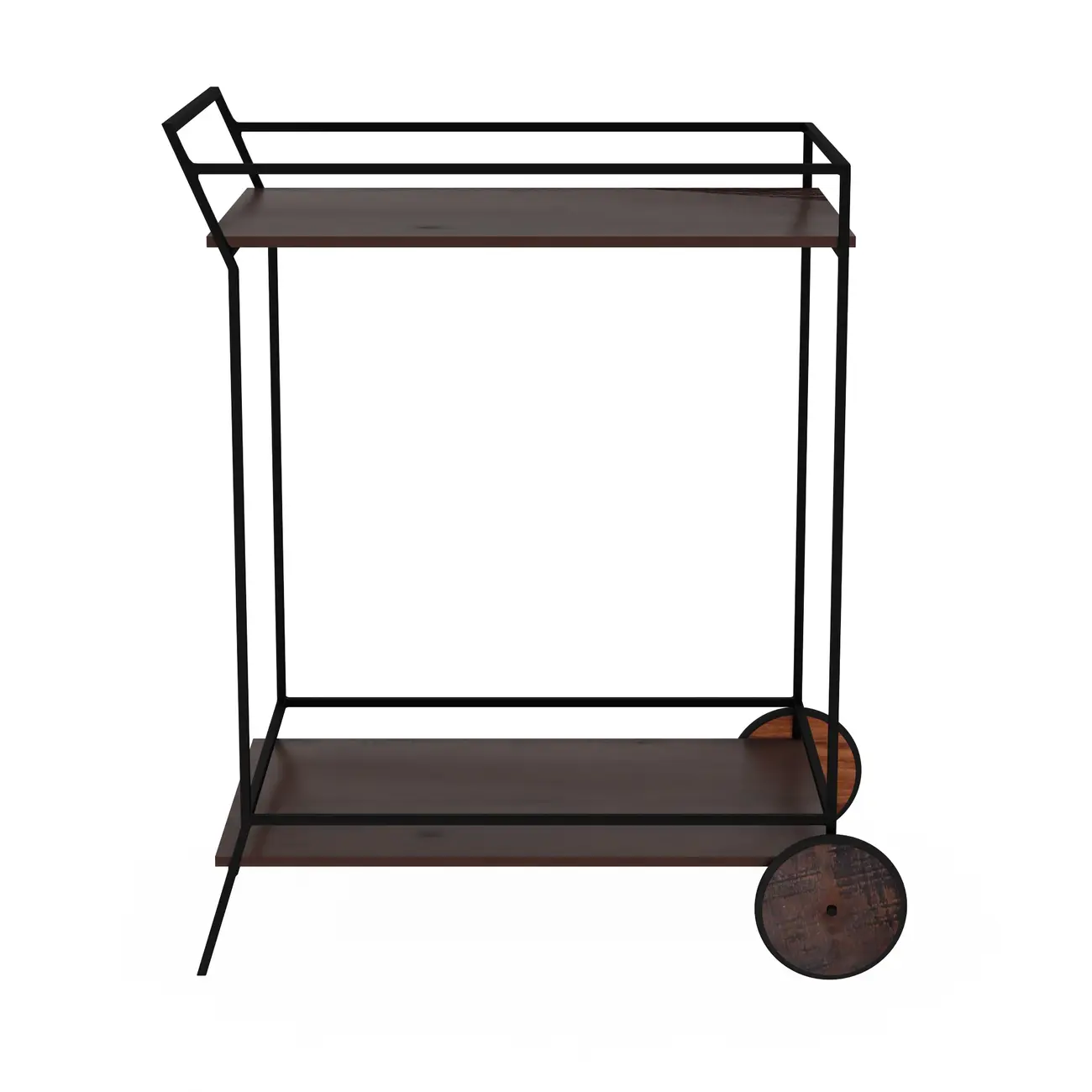 CARRINHO 69 CM X 46 CM JAHARI - PRETO/NOZES RÚSTICO - Foto 1