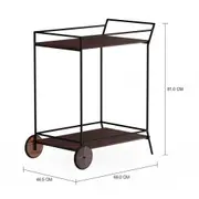 CARRINHO 69 CM X 46 CM JAHARI - PRETO/NOZES RÚSTICO - Foto 2