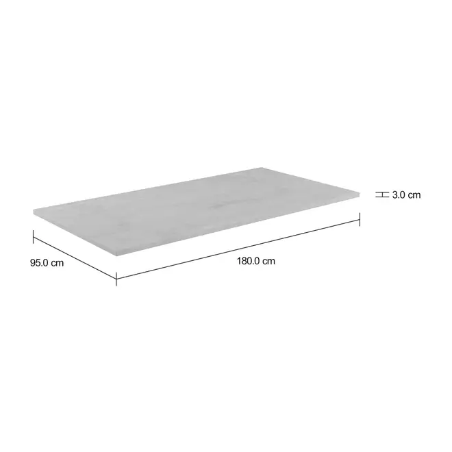 TAMPO DE MESA 1,80 M X 95 CM METRIC BETON - KONKRET - Foto 2
