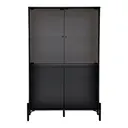 PRETO/INCOLOR - CRISTALEIRA 4 PORTAS 90 CM X 1,39 CM LINHAS