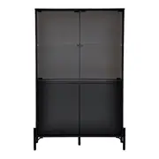 CRISTALEIRA 4 PORTAS 90 CM X 1,39 CM LINHAS - PRETO/INCOLOR - Foto 1
