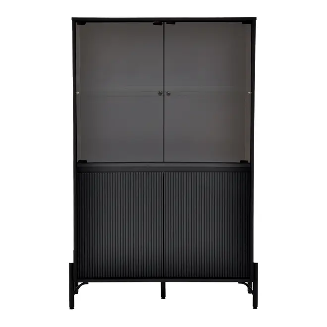 CRISTALEIRA 4 PORTAS 90 CM X 1,39 CM LINHAS - PRETO/INCOLOR - Foto 1