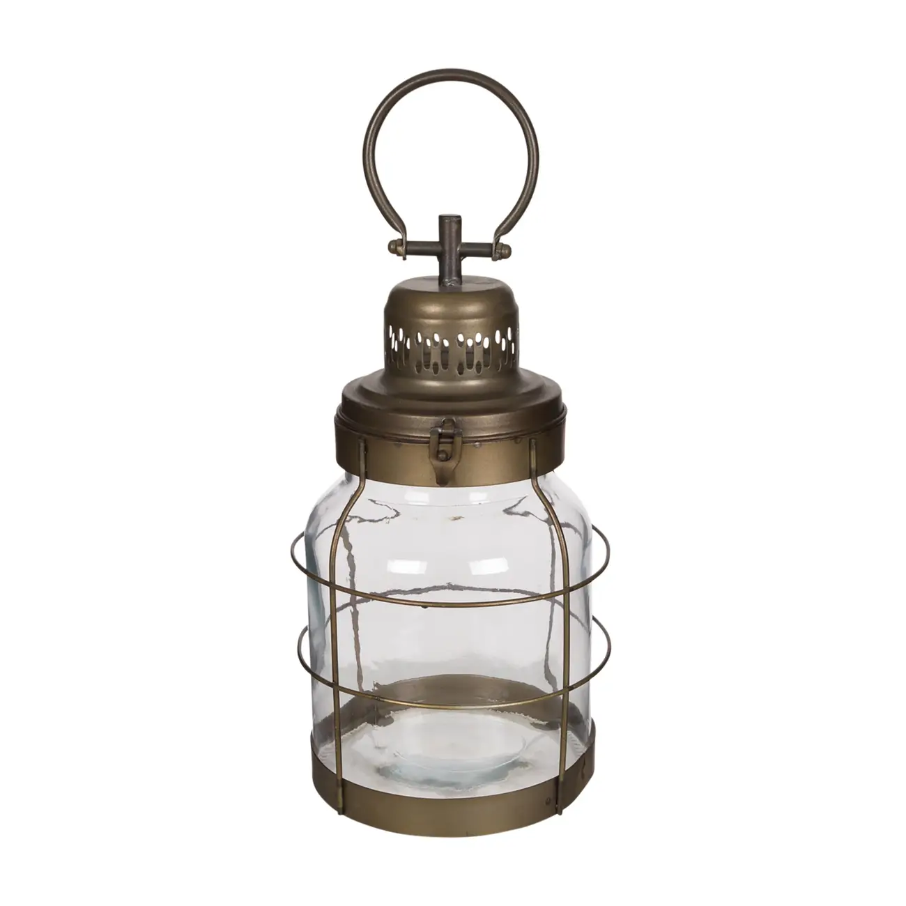 LANTERNA 33 CM VOYAGER JONES - OURO VELHO/INCOLOR - Foto 1