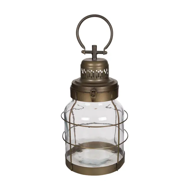 LANTERNA 33 CM VOYAGER JONES - OURO VELHO/INCOLOR - Foto 1