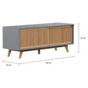 RACK 2 PORTAS DE CORRER 1,40 M X 45 CM ALINA - TAUARI/KONKRET - Foto 2