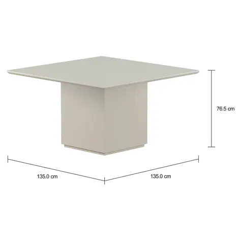 Imagem com medidas do produto MESA DE JANTAR 1,35 M X 1,35 M FLOAT