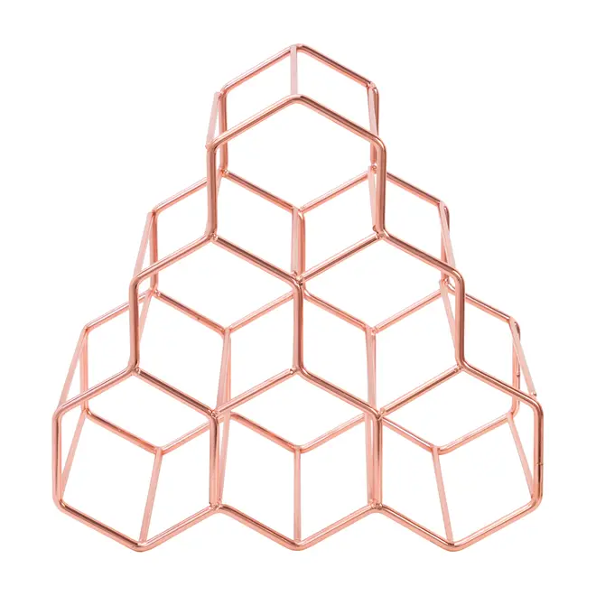 PORTA-GARRAFAS PARA 6 STRUCTURE HEX - COBRE - Foto 1