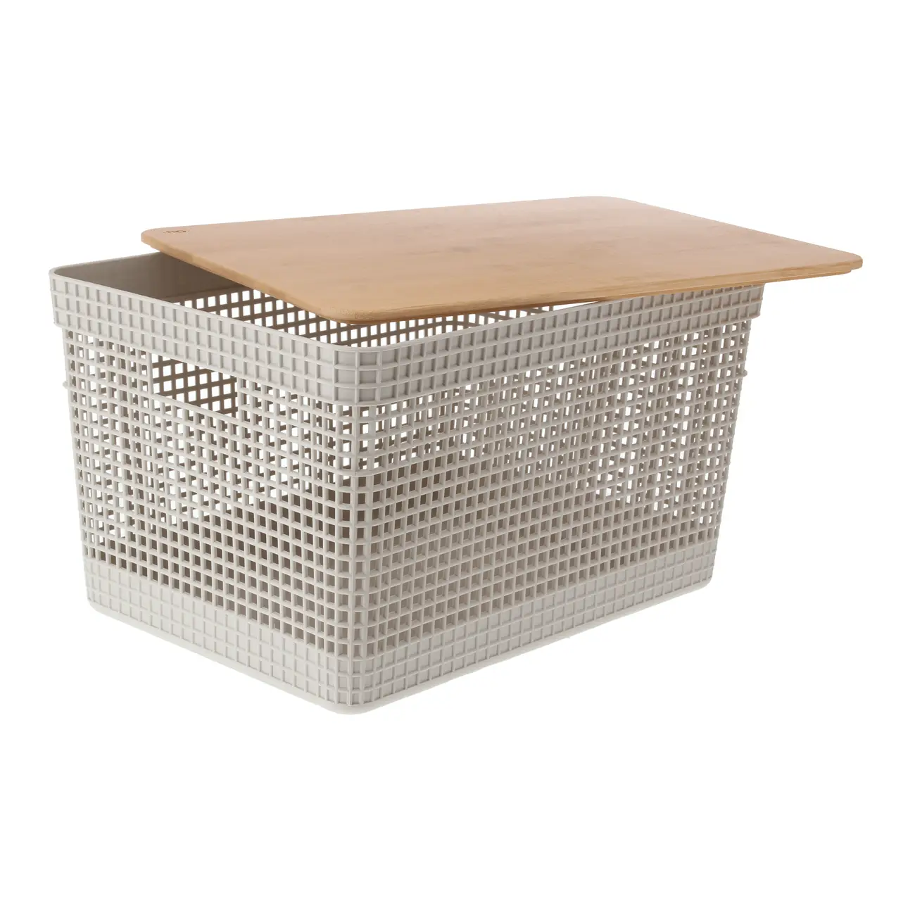 CAIXA 22 CM X 39 CM X 29 CM GRID BAMBU - OFF WHITE/BAMBU - Foto 3