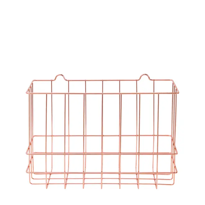 CESTO PAREDE 27 CM X 11 CM X 19 CM GRID - COBRE - Foto 1