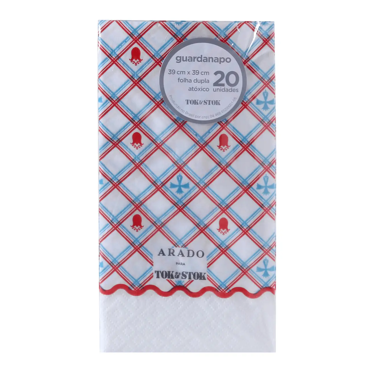 GUARDANAPO 39 CM X 39 CM PACOTE COM 20 PEÇAS MEMÓRIA INTERIOR - AZUL HISTÓRICO/MULTICOR - Foto 3