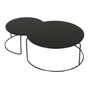 MESA DE CENTRO CONJUNTO COM 2 PEÇAS LOOP - PRETO/PRETO - Foto 3