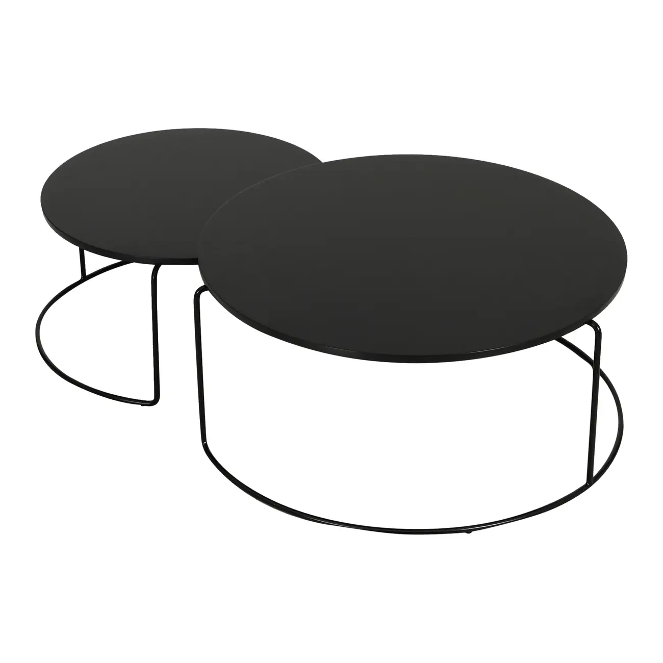 MESA DE CENTRO CONJUNTO COM 2 PEÇAS LOOP - PRETO/PRETO - Foto 3