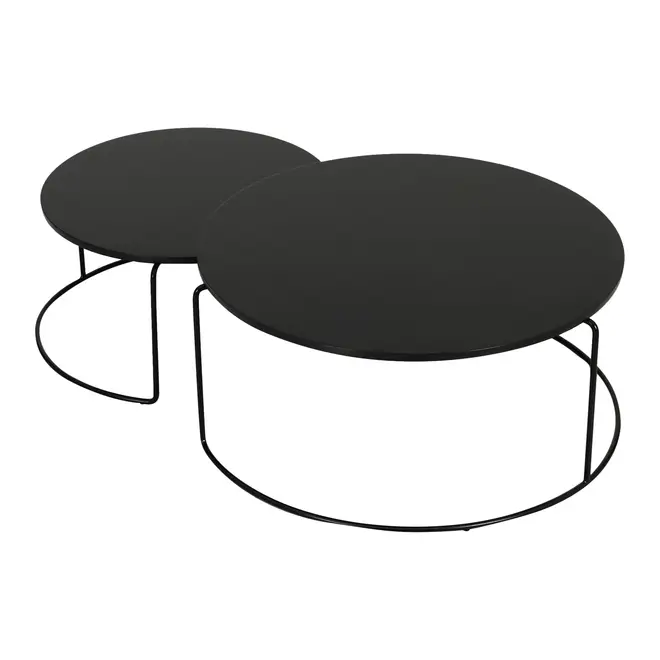 MESA DE CENTRO CONJUNTO COM 2 PEÇAS LOOP - PRETO/PRETO - Foto 3