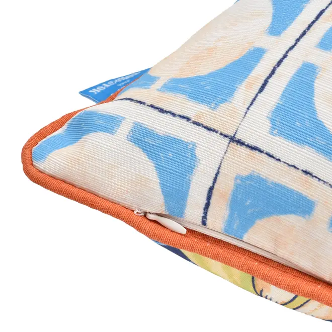 ALMOFADA 43 CM X 43 CM SAUDADE TROPICAL CARAMBOLAS - AZUL HISTÓRICO/MULTICOR - Foto 4