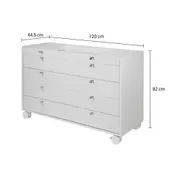 ESTRUTURA DE CÔMODA 5 GAVETAS 1,20 M X 45 CM NAMI - BRANCO - Foto 2