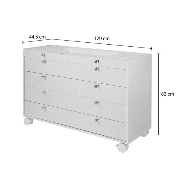 ESTRUTURA DE CÔMODA 5 GAVETAS 1,20 M X 45 CM NAMI - BRANCO - Foto 2