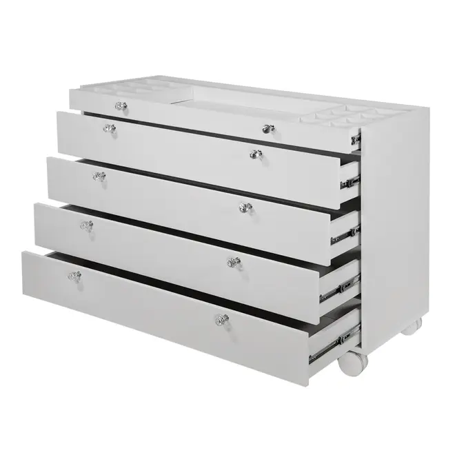 ESTRUTURA DE CÔMODA 5 GAVETAS 1,20 M X 45 CM NAMI - BRANCO - Foto 4