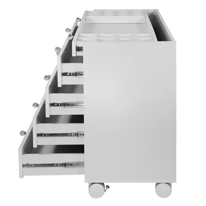 ESTRUTURA DE CÔMODA 5 GAVETAS 1,20 M X 45 CM NAMI - BRANCO - Foto 5