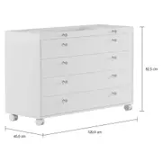 ESTRUTURA DE CÔMODA 5 GAVETAS 1,20 M X 45 CM NAMI - BRANCO - Foto 6