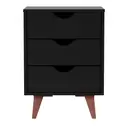 PRETO/NOZES - MESA DE CABECEIRA 3 GAVETAS LIN
