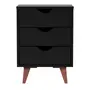 PRETO/NOZES - MESA DE CABECEIRA 3 GAVETAS LIN
