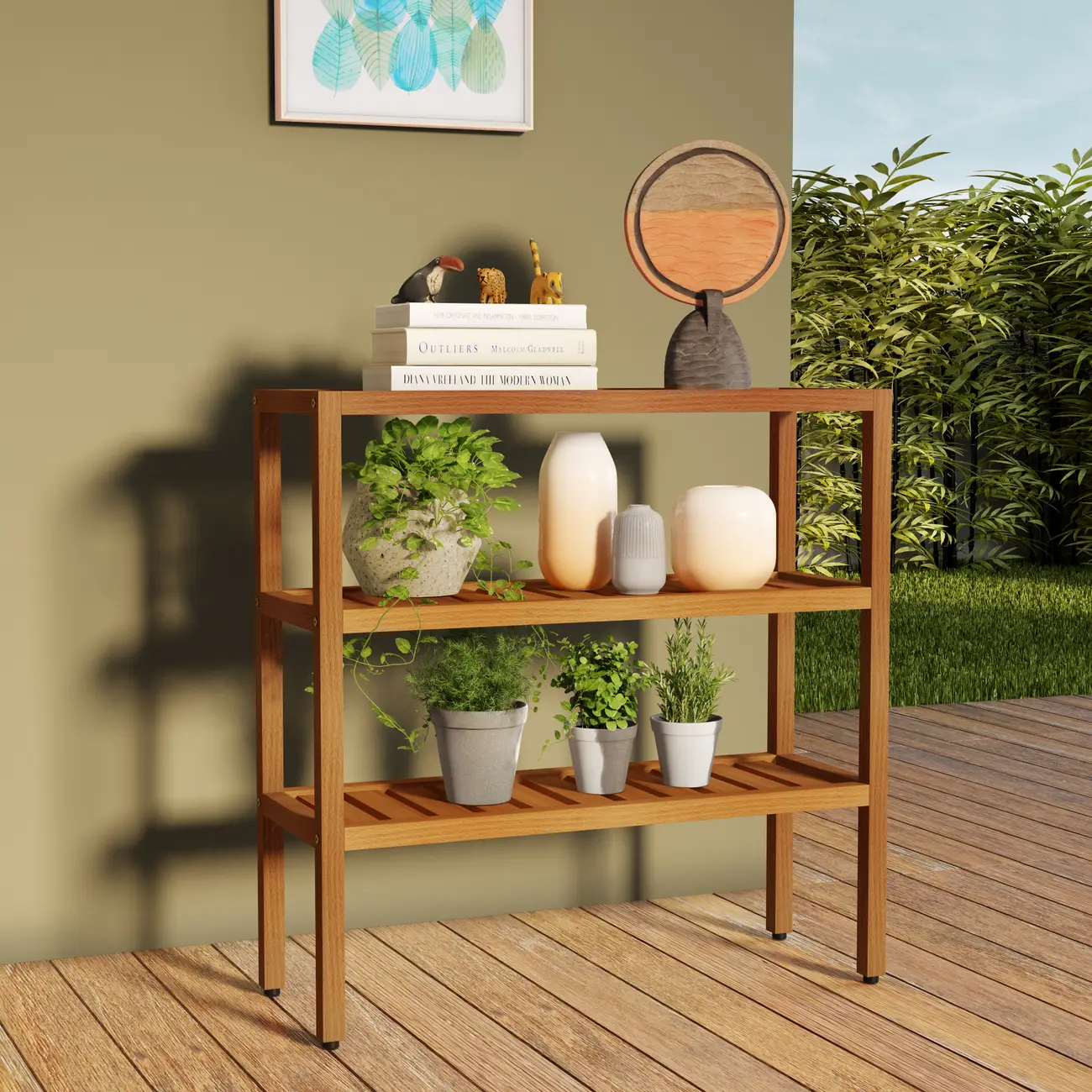 FLOREIRA ESTANTE 83 CM X 84 CM HORTO - EUCALIPTO - Foto 3