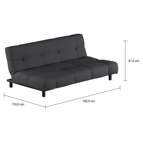 Imagem com medidas do produto SOFÁ-CAMA 3 LUGARES SLEEPER