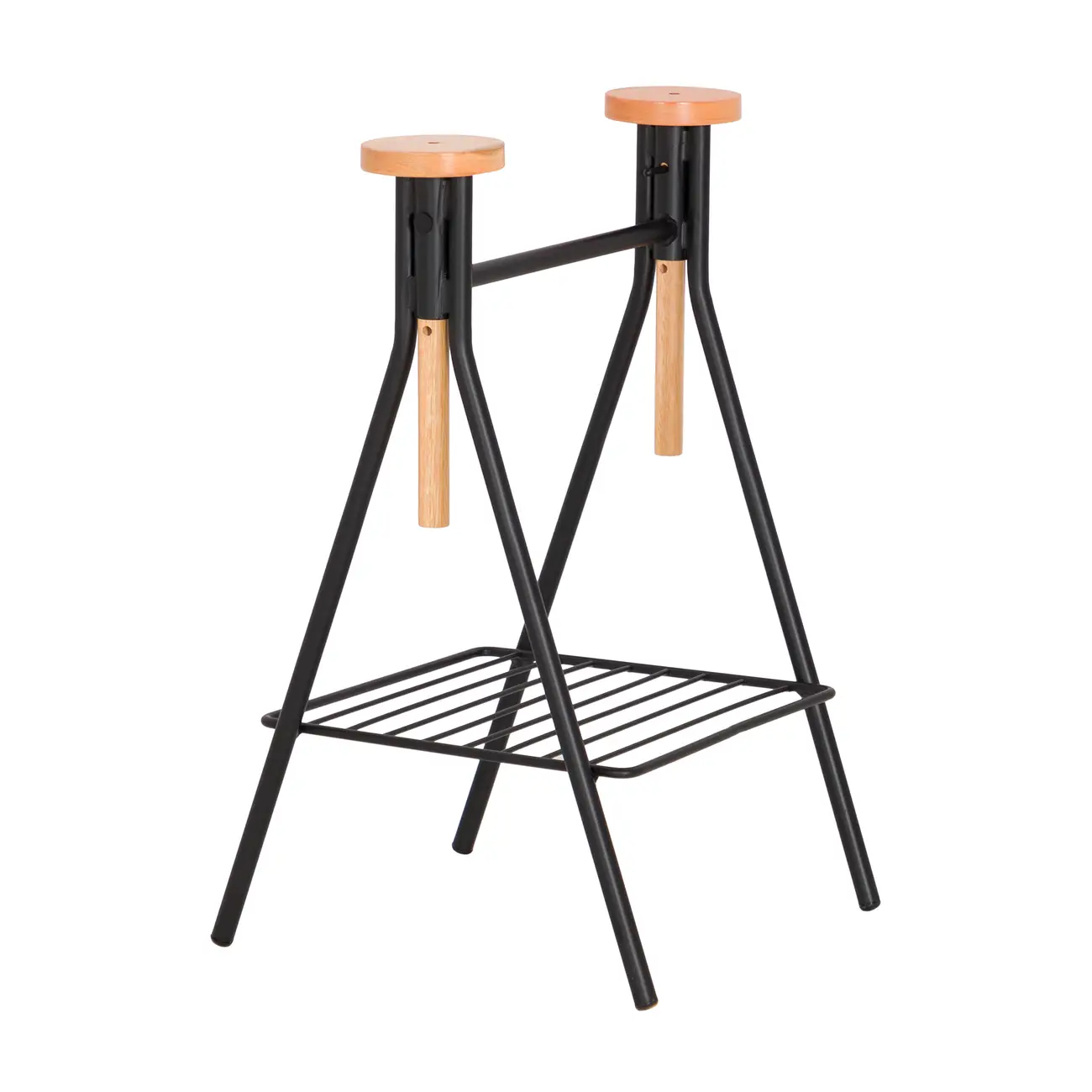 CAVALETE COM PRATELEIRA 51 CM X 43 CM MILONGA - PRETO/EUCALIPTO - Foto 1