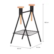 CAVALETE COM PRATELEIRA 51 CM X 43 CM MILONGA - PRETO/EUCALIPTO - Foto 4