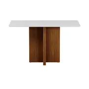 MESA DE JANTAR 1,30 M X 80 CM CROSS - FREIJÓ/BRANCO - Foto 1