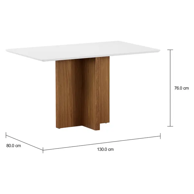 MESA DE JANTAR 1,30 M X 80 CM CROSS - FREIJÓ/BRANCO - Foto 4