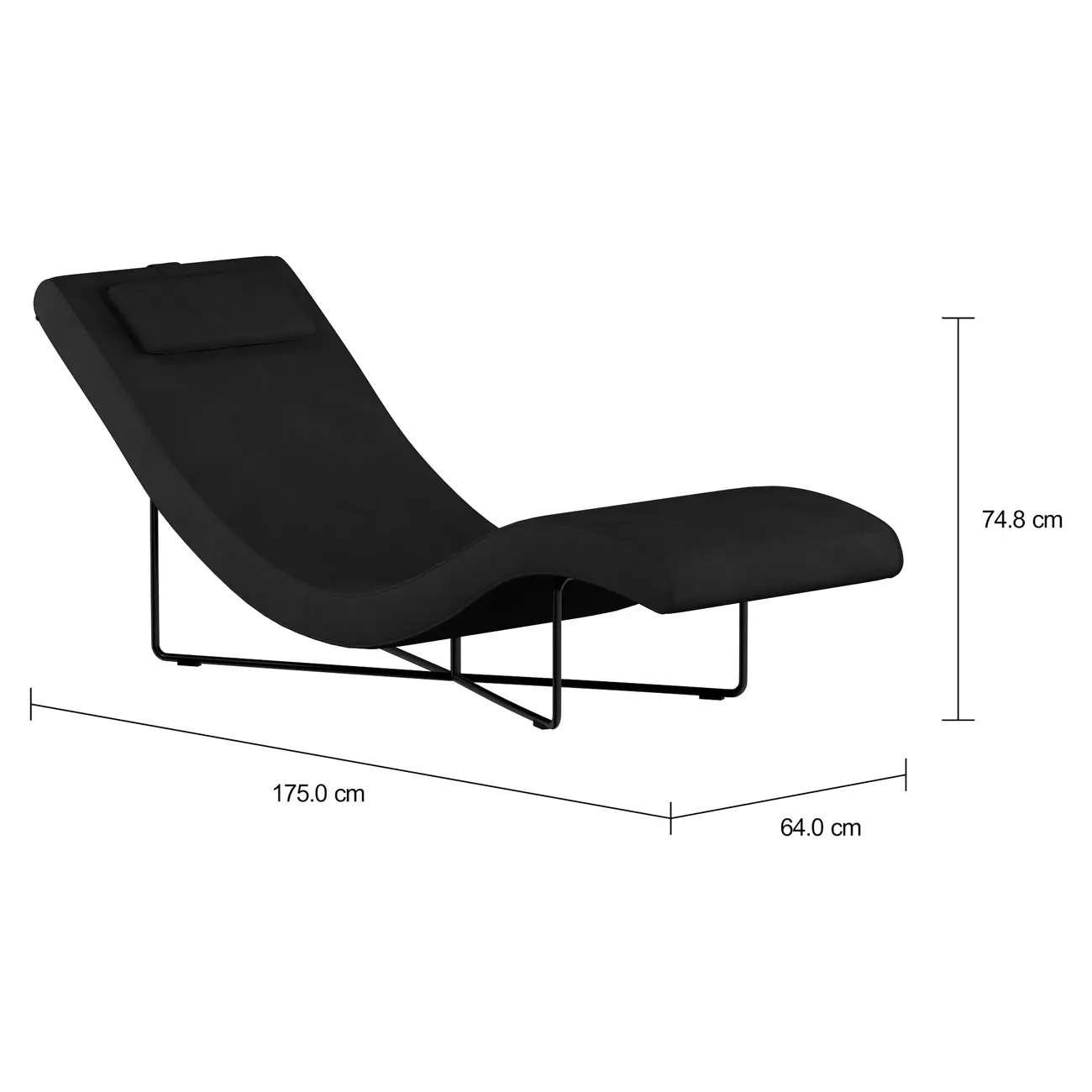 CHAISE LONGUE ALUA - PRETO/PRETO - Foto 4