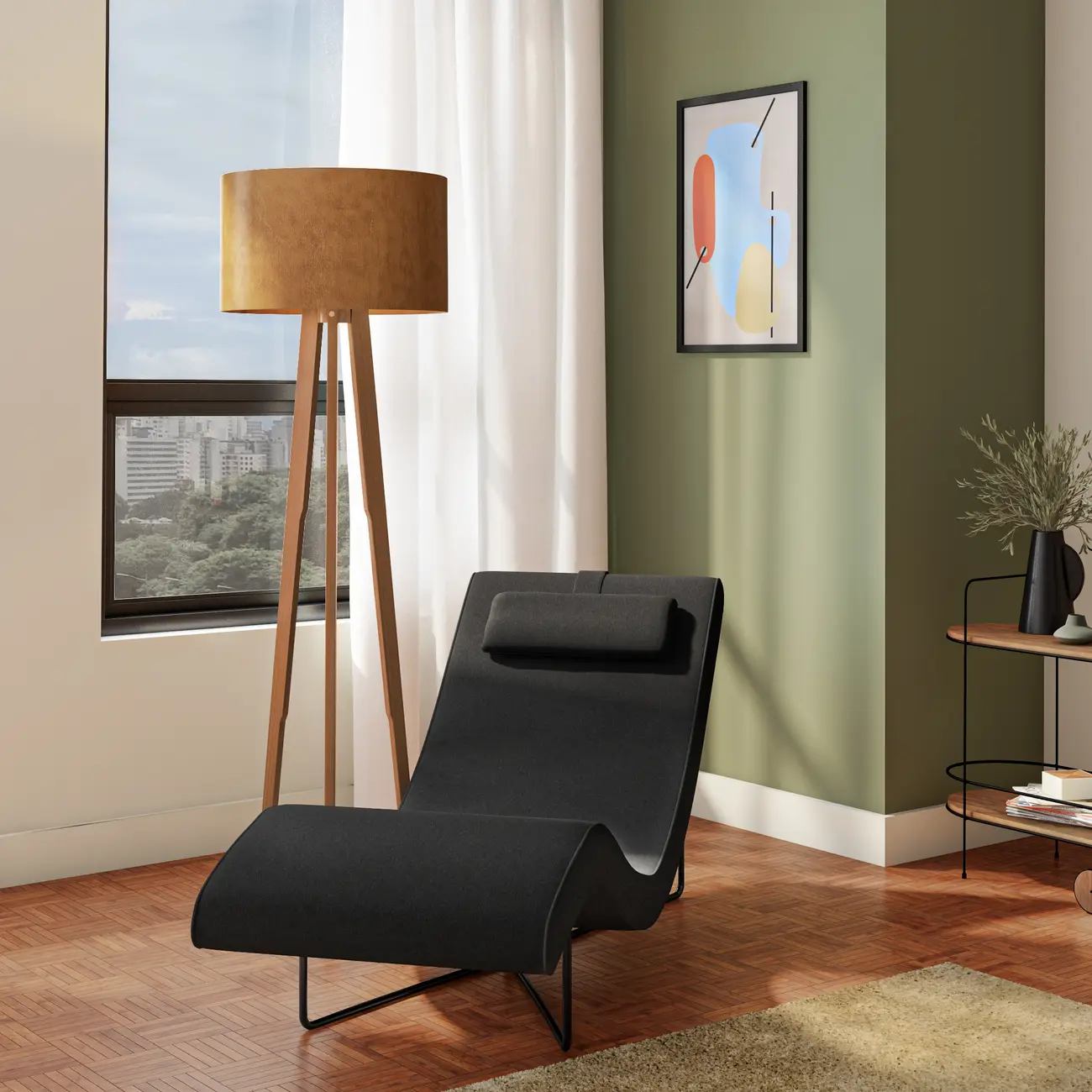CHAISE LONGUE ALUA - PRETO/PRETO - Foto 5