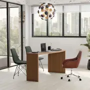 MESA TRAPEZOIDAL 1,45 M X 60 CM DIREITA FIND - FREIJÓ/BRANCO - Foto 3