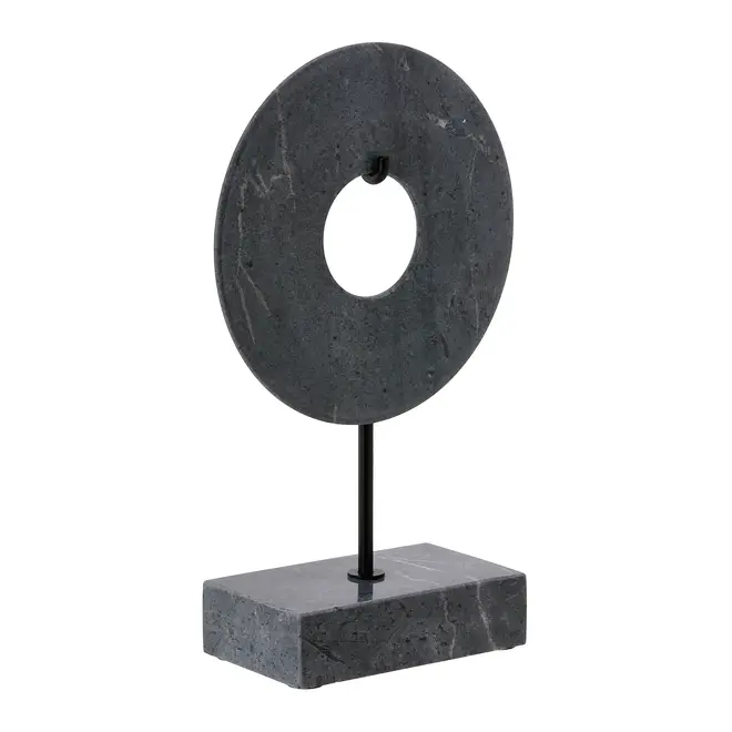 ADORNO MESA 33 CM GEOMARBLE - PRETO/CINZA - Foto 4
