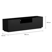 RACK 2 PORTAS/1 GAVETA 1,80 M X 40 CM ROOM - PRETO - Foto 6