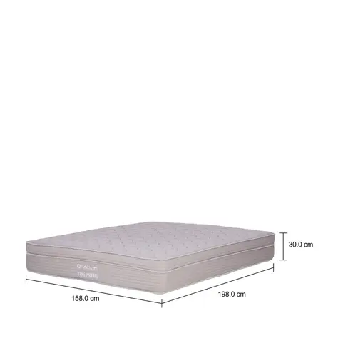Imagem com medidas do produto COLCHÃO COM MOLAS ENSACADAS QUEEN 1,58 M X 1,98 M X 28 CM MIDDLE