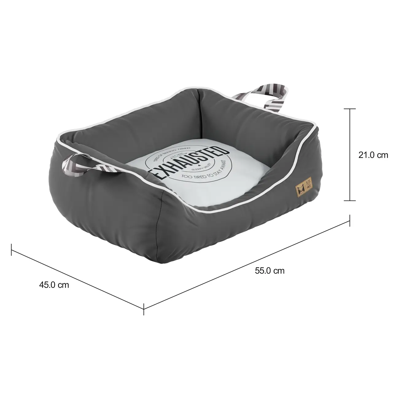 CAMA PARA PET P 55 CM X 45 CM EXHAUSTED - KONKRET/CINZA - Foto 7