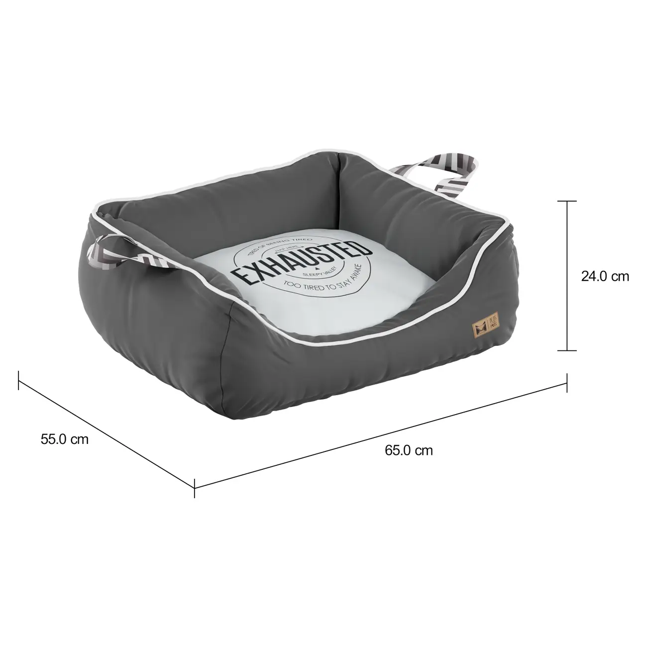 CAMA PARA PET M 65 CM X 55 CM EXHAUSTED - KONKRET/CINZA - Foto 7