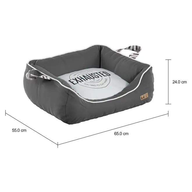 CAMA PARA PET M 65 CM X 55 CM EXHAUSTED - KONKRET/CINZA - Foto 7