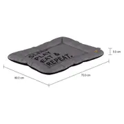 COLCHONETE PARA PET G 70 CM X 60 CM SLEEP, PLAY, EAT & REPEAT - CINZA/PRETO - Foto 2