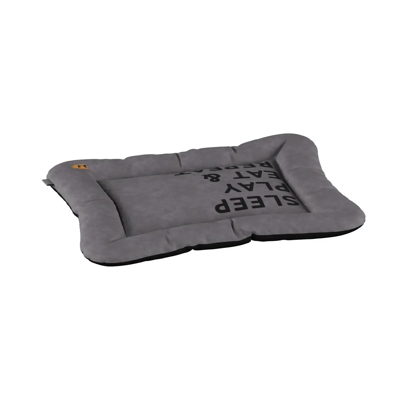 COLCHONETE PARA PET G 70 CM X 60 CM SLEEP, PLAY, EAT & REPEAT - CINZA/PRETO - Foto 1