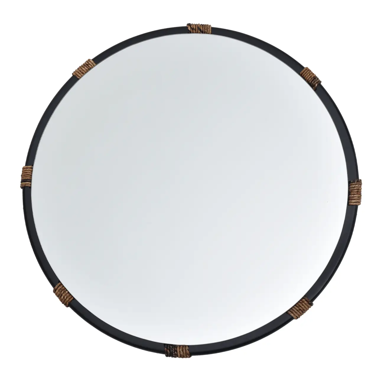 ESPELHO REDONDO 60 CM RADIANT - PRETO/FIBRA CLARA - Foto 1