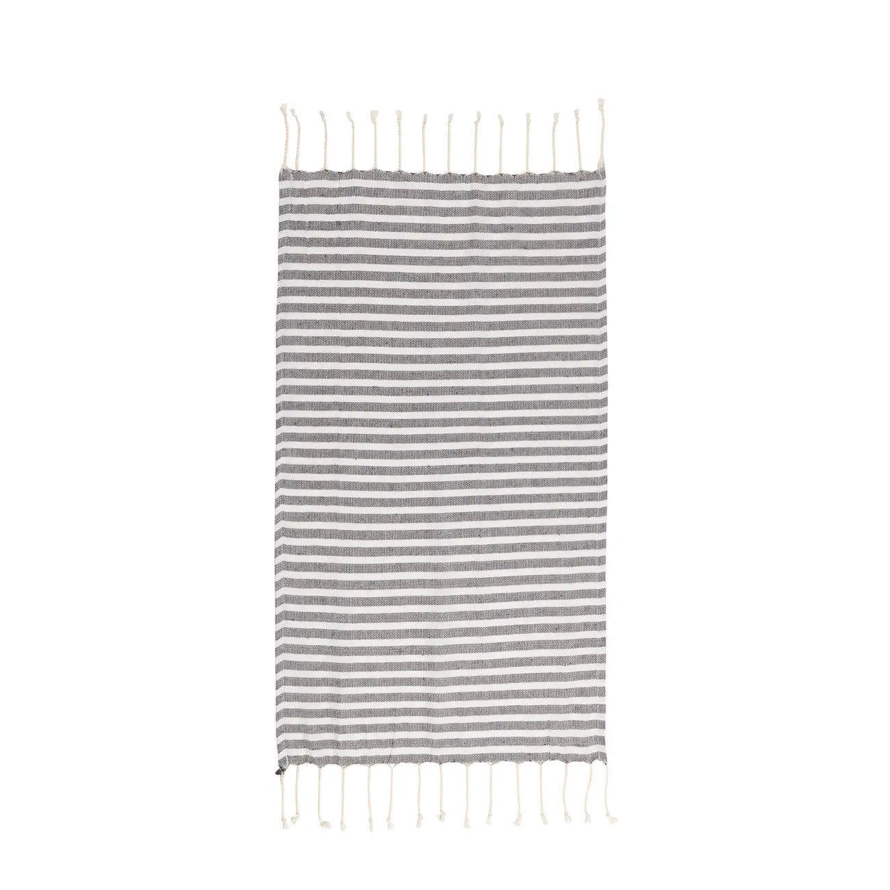 PANO DE PRATO 70 CM X 40 CM TOMÉ - CINZA/BRANCO - Foto 1