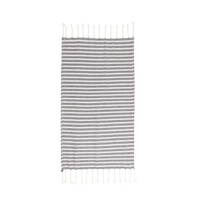 PANO DE PRATO 70 CM X 40 CM TOMÉ - CINZA/BRANCO - Foto 1