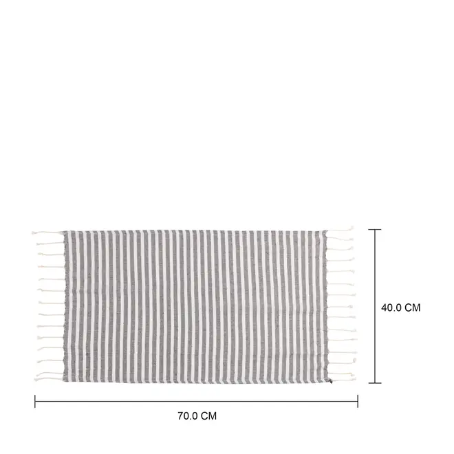 PANO DE PRATO 70 CM X 40 CM TOMÉ - CINZA/BRANCO - Foto 3